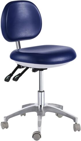 Dentist Chair Adjustable Dental Medical Doctor's Stool with Backrest PU Leather,C,M (B Small) in Saudi Arabia