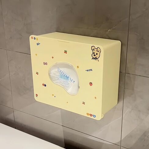 صندوق تخزين الحمام المثبت على الحائط، بيج، 30 × 25 × 13 سم، بدون تركيب للحفر، منظم مناديل ذو سعة كبيرة in Kuwait