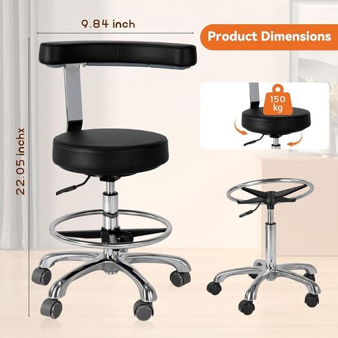 Adjustable Ergonomic Dental Stool with Back Support Rolling Doctor Chair for Dentists Hygienists Assistants & Medical Professionals in Saudi Arabia
