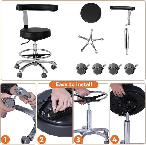 Adjustable Ergonomic Dental Stool with Back Support Rolling Doctor Chair for Dentists Hygienists Assistants & Medical Professionals in Saudi Arabia