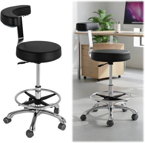Adjustable Ergonomic Dental Stool with Back Support Rolling Doctor Chair for Dentists Hygienists Assistants & Medical Professionals in Saudi Arabia