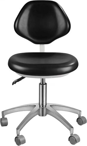 REEHUT Dental Medical Chair Doctor's Stool Multifunctional Height-Adjustable Swivel Chair Mobile Chair PU Leather Blak in Kuwait