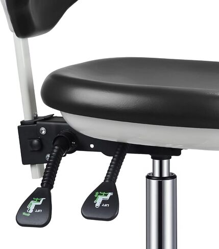 REEHUT Dental Medical Chair Doctor's Stool Multifunctional Height-Adjustable Swivel Chair Mobile Chair PU Leather Blak in Kuwait
