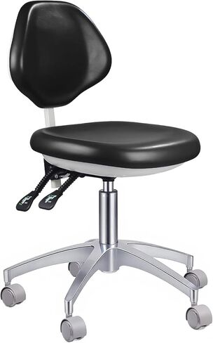 REEHUT Dental Medical Chair Doctor's Stool Multifunctional Height-Adjustable Swivel Chair Mobile Chair PU Leather Blak in Kuwait