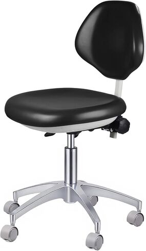REEHUT Dental Medical Chair Doctor's Stool Multifunctional Height-Adjustable Swivel Chair Mobile Chair PU Leather Blak in Kuwait
