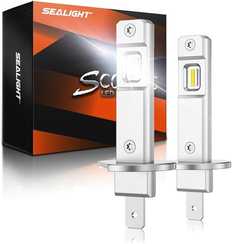 SEALIGHT H1 Fog Light, 6500K Super Bright H1 Fog Bulb with 15000RPM Cooling Fan, Plug-N-Play, Pack of 2 in Kuwait