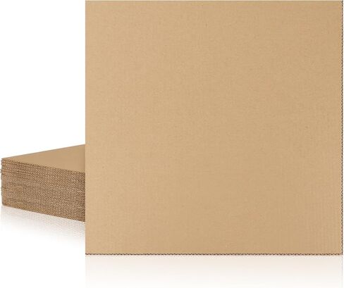 Bercoor 25 Pack Corrugated Cardboard Sheets 12x12, Flat Corrugated Cardboard Inserts for vinyl record mailers, Packing, Shipping, Mailing, Card Board Backing, Art Craft in Kuwait