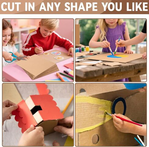 Bercoor 25 Pack Corrugated Cardboard Sheets 12x12, Flat Corrugated Cardboard Inserts for vinyl record mailers, Packing, Shipping, Mailing, Card Board Backing, Art Craft in Kuwait