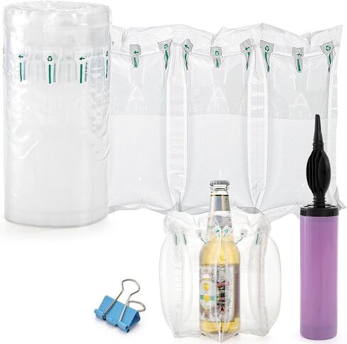 Tebery 400 Count Air Pillows for Shipping, Inflatable Air Cushion Bags Roll with Pump, Leak-Proof Bag Stuffing for Shape, Reusable Packaging Filler Supplies for Shipping Moving Box, 3.54'' x 7.87'' in Saudi Arabia