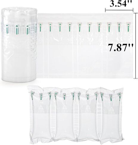 Tebery 400 Count Air Pillows for Shipping, Inflatable Air Cushion Bags Roll with Pump, Leak-Proof Bag Stuffing for Shape, Reusable Packaging Filler Supplies for Shipping Moving Box, 3.54'' x 7.87'' in Saudi Arabia