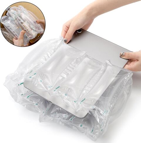 Tebery 400 Count Air Pillows for Shipping, Inflatable Air Cushion Bags Roll with Pump, Leak-Proof Bag Stuffing for Shape, Reusable Packaging Filler Supplies for Shipping Moving Box, 3.54'' x 7.87'' in Saudi Arabia