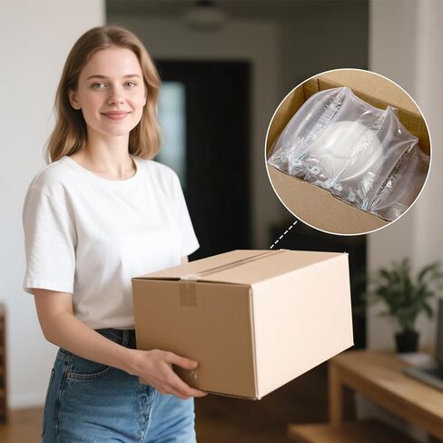 Tebery 400 Count Air Pillows for Shipping, Inflatable Air Cushion Bags Roll with Pump, Leak-Proof Bag Stuffing for Shape, Reusable Packaging Filler Supplies for Shipping Moving Box, 3.54'' x 7.87'' in Saudi Arabia