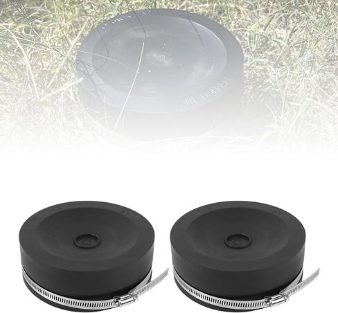 RULLINE 5" Flexible PVC Cap with Stainless Steel Clamps Sewer Cleanout Cap Black PVC Pipe Cap in Kuwait