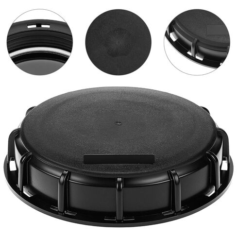 QWORK 6" Solid Cap W/Gasket for IBC Tote, IBC Tote Water Tank Cover, 2 Pack Leak-Proof Design Plastic IBC Tank Adapter Storage Cap for Chemical Food and Industrial Storage, Black in Saudi Arabia