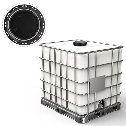 QWORK 6" Solid Cap W/Gasket for IBC Tote, IBC Tote Water Tank Cover, 2 Pack Leak-Proof Design Plastic IBC Tank Adapter Storage Cap for Chemical Food and Industrial Storage, Black in Saudi Arabia