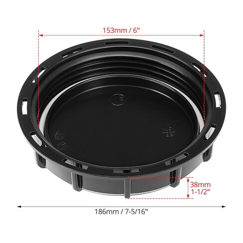 QWORK 6" Solid Cap W/Gasket for IBC Tote, IBC Tote Water Tank Cover, 2 Pack Leak-Proof Design Plastic IBC Tank Adapter Storage Cap for Chemical Food and Industrial Storage, Black in Saudi Arabia