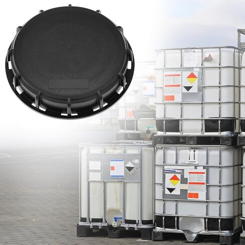 QWORK 6" Solid Cap W/Gasket for IBC Tote, IBC Tote Water Tank Cover, 2 Pack Leak-Proof Design Plastic IBC Tank Adapter Storage Cap for Chemical Food and Industrial Storage, Black in Saudi Arabia