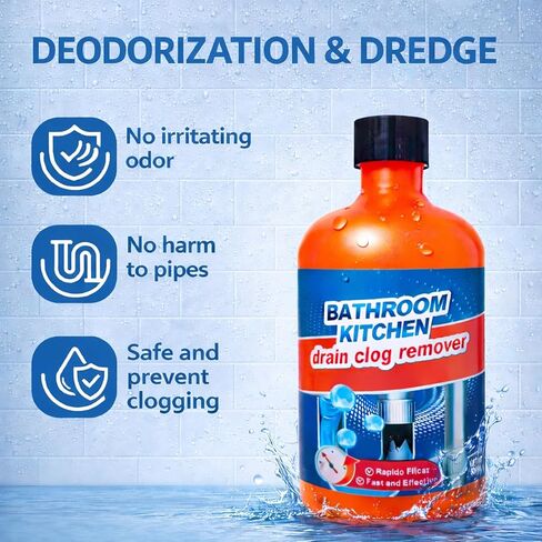 Drain Clog Remover, Liquid Plumber Drain Cleaner, Sink Cleaner Garbage Disposal and Deodorizer, Pipe Cleaners for Shower or Sink Drains, Professional Toilet Unclogs and Removes Hair, Blockage (2 pcs) in Kuwait