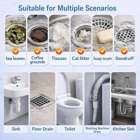 Drain Clog Remover, Liquid Plumber Drain Cleaner, Sink Cleaner Garbage Disposal and Deodorizer, Pipe Cleaners for Shower or Sink Drains, Professional Toilet Unclogs and Removes Hair, Blockage (2 pcs) in Kuwait