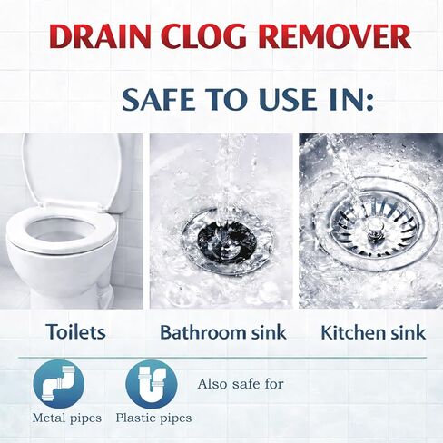 Drain Clog Remover, Liquid Plumber Drain Cleaner, Sink Cleaner Garbage Disposal and Deodorizer, Pipe Cleaners for Shower or Sink Drains, Professional Toilet Unclogs and Removes Hair, Blockage (2 pcs) in Kuwait