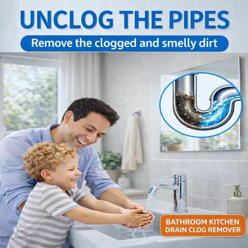 Drain Clog Remover, Liquid Plumber Drain Cleaner, Sink Cleaner Garbage Disposal and Deodorizer, Pipe Cleaners for Shower or Sink Drains, Professional Toilet Unclogs and Removes Hair, Blockage (2 pcs) in Kuwait