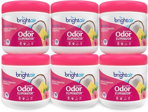 Bright Air 14 oz. Super Odor Eliminator, For Medium-Size Spaces, Cool & Clean Scent, Case of 6,Air Freshener, Natural Essential Oils, Lasts Up to 90 Days Each in Kuwait