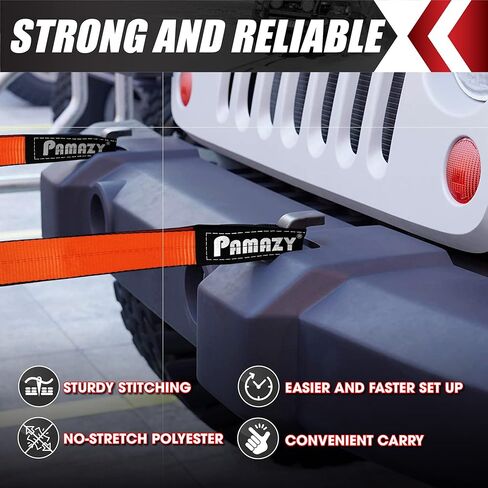 2 Pack 2"x3FT Supper Sturdy Lift Sling Straps, 18800 Pound Capacity Heavy Duty Eye-Eye Nylon Strap for Hoist, 2-Ply Polyester Rigging Straps, Tree Saver Recovery Straps Web Sling Winch in Kuwait