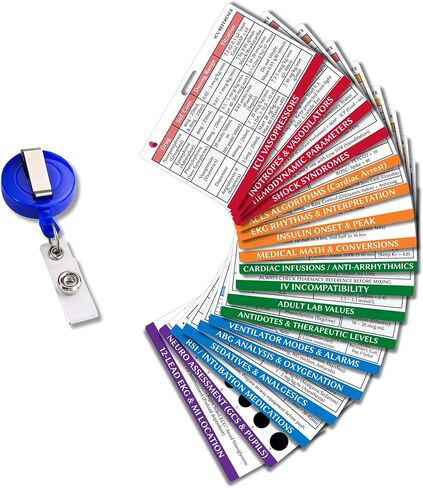 Intensive Care Nurse Essentials & RN Badge Buddy Reference Cards – Critical Care Survival Guide for ER & Cardiac Nurses – Waterproof Pocket Cheat Sheets with ACLS EKG Vents & Labs in Saudi Arabia