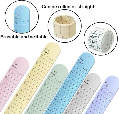 6 Pack Wearable Silicone Memo Wristbands, Waterproof Nurse Notepad Rem，ovable Reminder Bracelets Portable Note Wristbands with Ruler Size 9.3 x 1.8 Inches Suitable for Nurses in Six Colors Silicone Memo Wristband in Kuwait