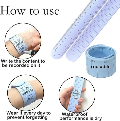 6 Pack Wearable Silicone Memo Wristbands, Waterproof Nurse Notepad Rem，ovable Reminder Bracelets Portable Note Wristbands with Ruler Size 9.3 x 1.8 Inches Suitable for Nurses in Six Colors Silicone Memo Wristband in Kuwait
