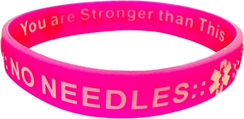 لا توجد إبر BP IV Stick الطبية تنبيه لهذا الذراع | أساور معصم من السيليكون لغسيل الكلى الكيميائي والوذمة اللمفية (وردي، عادي 7.95 بوصة) in Kuwait