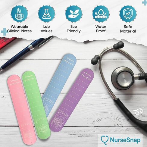 Clinical Wristband – Quick Lab Values & Task Checklist for Nurses and Nursing Students – Silicone Reference Bracelet for Hospital Shifts, Clinicals, and Skills Labs in Kuwait