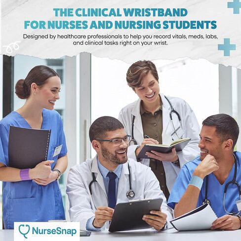 Clinical Wristband – Quick Lab Values & Task Checklist for Nurses and Nursing Students – Silicone Reference Bracelet for Hospital Shifts, Clinicals, and Skills Labs in Kuwait