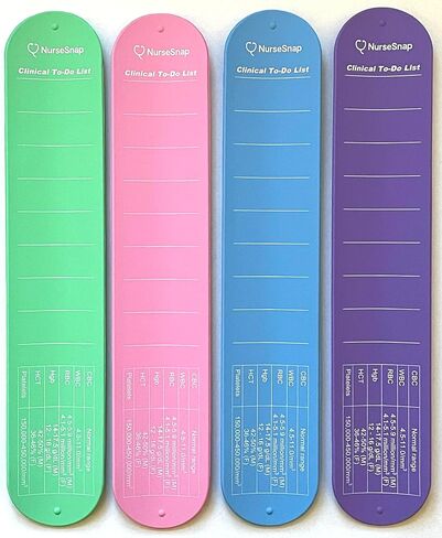Clinical Wristband – Quick Lab Values & Task Checklist for Nurses and Nursing Students – Silicone Reference Bracelet for Hospital Shifts, Clinicals, and Skills Labs in Kuwait