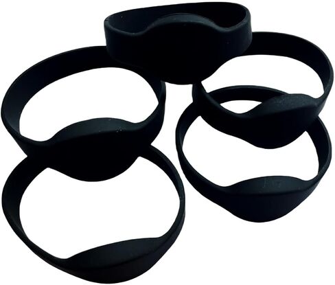 YARONGTECH RF 1K RFID Wristband 13.56MHZ ISO14443A Silicone Adult Size (Pack of 5) (Black) in Saudi Arabia