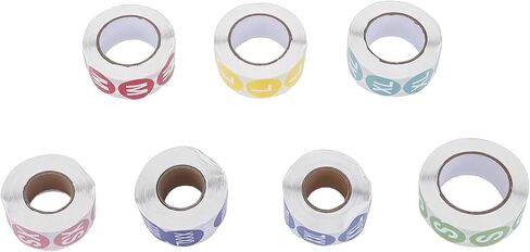 7 Slot Label Dispenser, Transparent Acrylic Sticker Roll Holder Wall Mount with 7 Rolls 1 Inch Labels, Ideal for Home, Office & School Organization in Kuwait