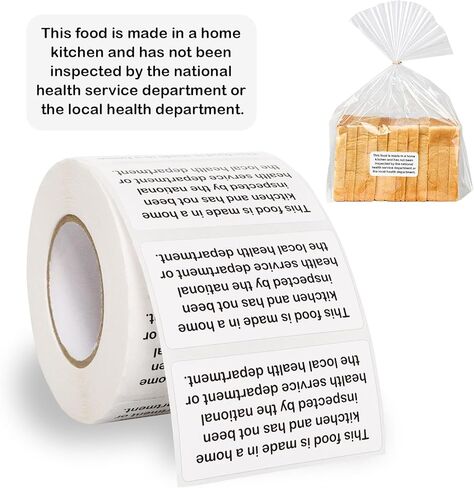 800 Count Cottage Baking Food Law Labels Stickers，Homemade Stickers for Baked Goods Ingredients, Home Kitchen Inspection Statement Thermal Printed Labels in Kuwait