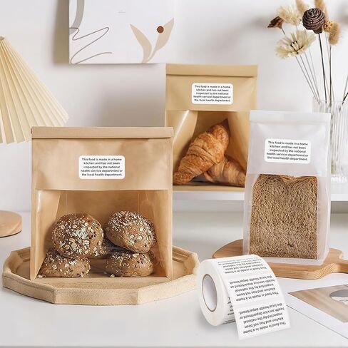 800 Count Cottage Baking Food Law Labels Stickers，Homemade Stickers for Baked Goods Ingredients, Home Kitchen Inspection Statement Thermal Printed Labels in Kuwait