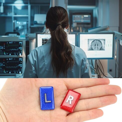 X-Ray Markers with 10 Pc Adhesive Strips, X-ray Markers with Lead Initials, Clear Epoxy Resin with Lead L & R Letters to Nurse Radiologist Badge Buddy, Rad Tech Markers Gift for Radiology Tech Nurses in Saudi Arabia