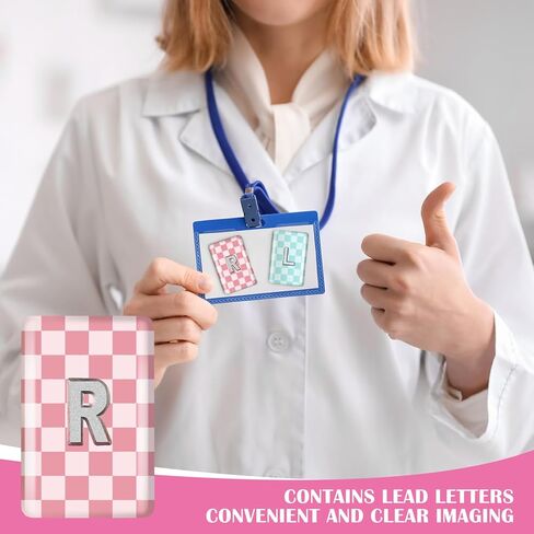 8 Pack 1.5x1 Inch Plaid X-Ray Markers, Resin with L and R Lead Letters, Reusable Washable for Radiology Techs Nurses Dentists Vets in Kuwait