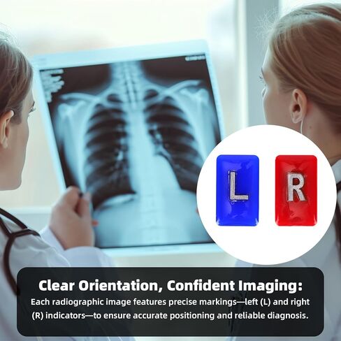 قطعتان من علامات الأشعة الشعاعية مع 8 قطع من الأشرطة اللاصقة، راتنجات الإيبوكسي الشفاف مع الحروف L & R، علامات إشعاعية مستطيلة صغيرة قابلة لإعادة الاستخدام وقابلة للغسل من أجل تثبيت آمن in Saudi Arabia