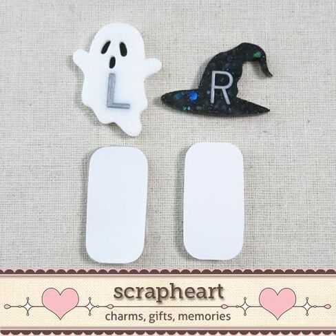 مجموعة ملحقات SCRAPHEART Radiology X-Ray ID، علامات XRay لشبح الهالوين المخيف وقبعة الساحرة - بدون الأحرف الأولى، ملحقات أقلام الراتنج مع شرائط لاصقة in Saudi Arabia
