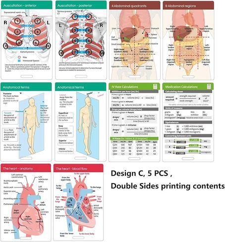 24 PCS Nursing Badge Reference Cards, Nursing School Essentials Student Gifts Success Bundle Supplies Nurse Must Haves, Great Gifts for Nursing Student Accessories, Pocket Size in Saudi Arabia