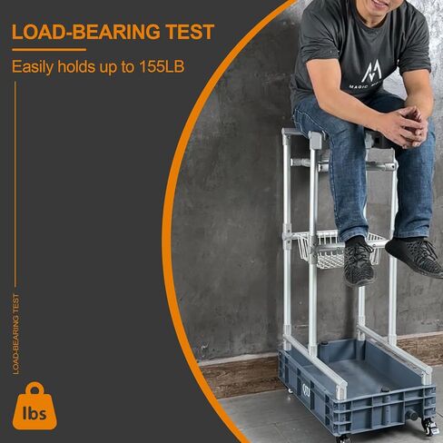 Rolling Cleaning Cart with Mop & Broom Organizer ， Convenient Storage Cart for Janitorial Supplies, Tools, and Cleaning Equipment ， Floor Cleaning Station with Wheels for Housekeeping, Garage &Garden in Kuwait