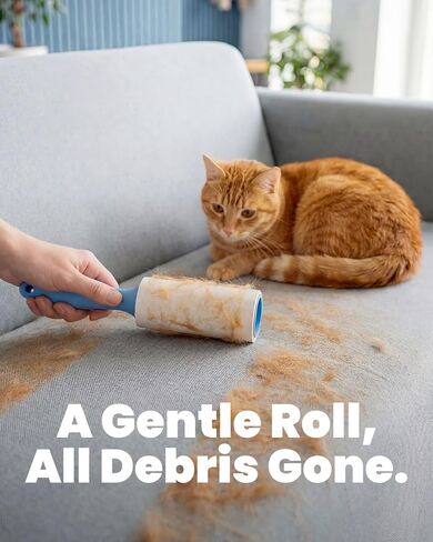 بكرات الوبر من بوبشوز لشعر الحيوانات الأليفة شديدة الالتصاق، 600 ورقة بكرات الوبر اللزجة الإضافية لشعر الحيوانات الأليفة، 3 مقابض و6 لفات لاصقة، مزيل شعر القطط والكلاب للملابس والأثاث والأريكة وبكرة الوبر للملابس in Kuwait