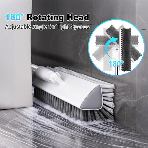 فرشاة تنظيف الأرضيات بمقبض طويل، شعيرات قوية شديدة التحمل، فرشاة تنظيف الأرضيات على شكل حرف V للبلاط والخرسانة وخطوط الجص، تنظيف قائم للمرآب والحمام والسطح والفناء in Kuwait