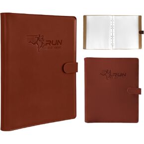 Race Bib Album Book with 40 Protective Sleeves, Runner's Bib Number Organizer, Brown PU Leather in Saudi Arabia