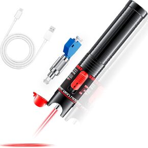 Visual Fault Locator 30KM - VFL Fiber Optic Tester Kit Include Single Mode 9/125um FC Male to LC Female Adapter, Fiber Optic Lights for Network Cable (Battery not Included) in Kuwait
