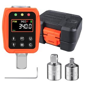 1/2" Digital Torque Adapter - 12.5-250 Ft-Lb, Converts Any 1/2" Ratchet tool to Torque Wrench, Electronic Torque Converter with 3/8" & 1/4" Adapters, Buzzer & LED Alerts, for Bike, Motorcycle & Car in Kuwait