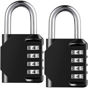 Combination Lock Resettable 4 Digit Padlock with Combination, AIHYTU Waterproof and Heavy Duty Combination Padlock Outdoor for School Gym Locker, Fence Gate, Toolbox, Employee Hasp Locker – 2 Pack in Kuwait